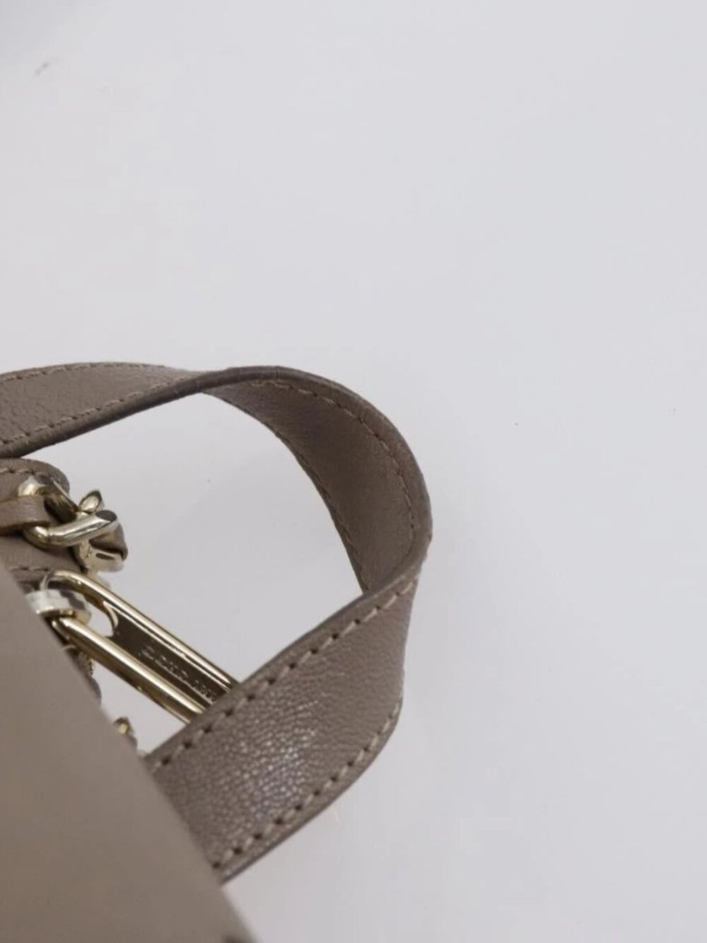 Jimmy Choo Studs Backpack Leather Beige Gold Auth BA7708 - Picture 9 of 16
